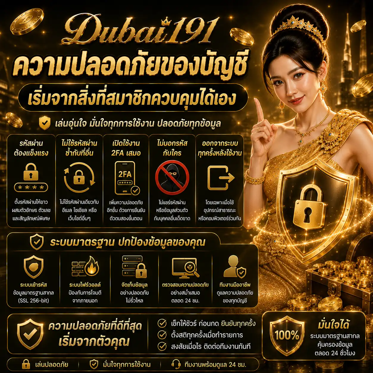 dubai191 ความปลอดภัยของบัญชี เริ่มจากสิ่งที่สมาชิกควบคุมได้เอง