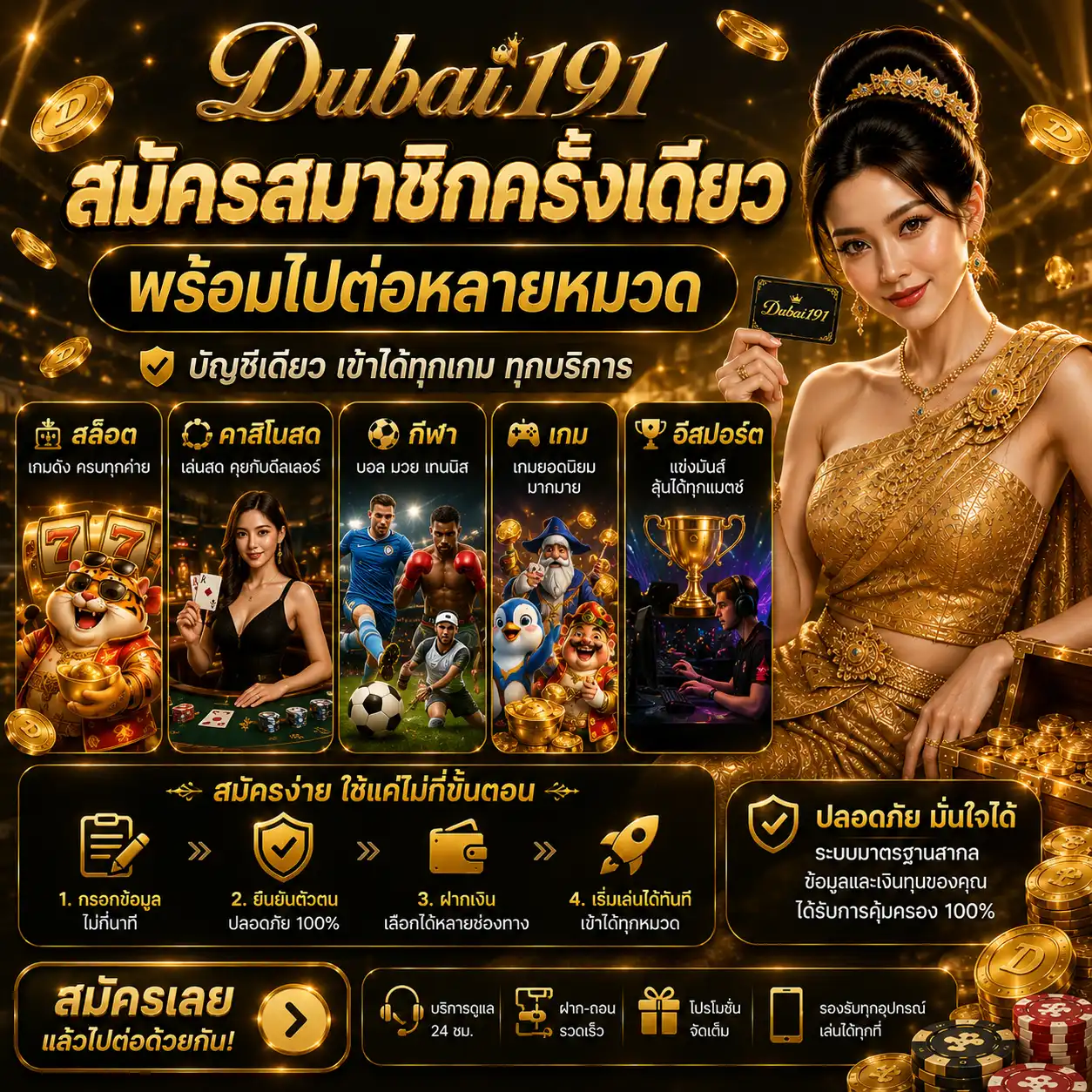 dubai191 สมัครสมาชิกครั้งเดียว พร้อมไปต่อหลายหมวด